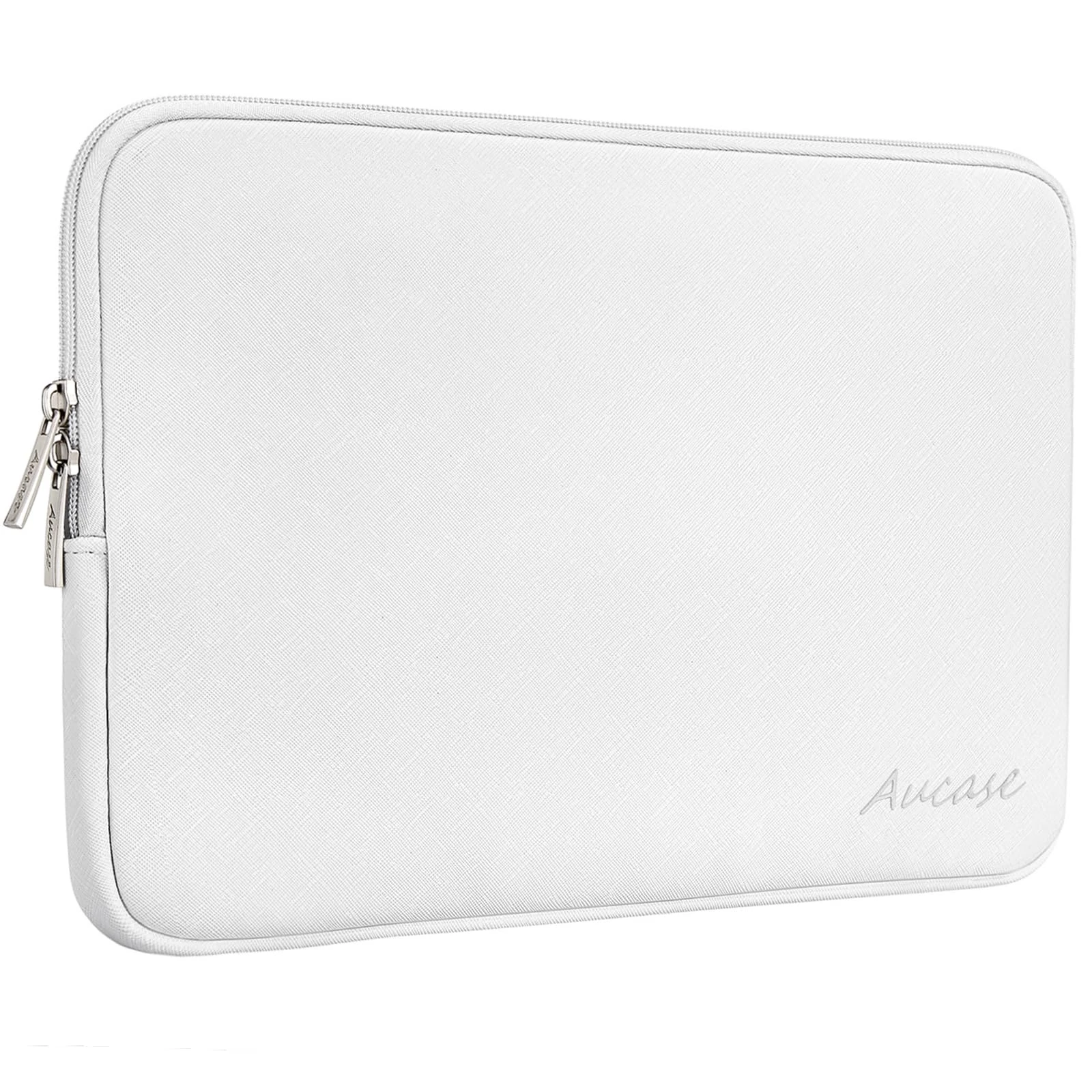 Aucase 13 13.3 14 inch Laptop Sleeve Leather Case, Water Resistant Puffy Protective Bag for Macbook Pro 14 Macbook Air 13 inch/HP/LENOVO/ACER/ASUS/DELL Chromebook Matebook 14