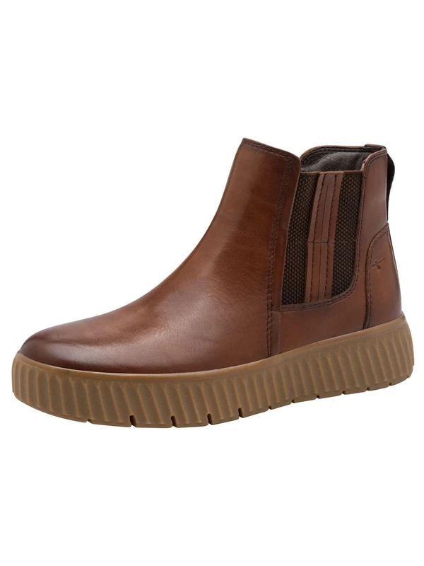 Tamaris Comfort Women’s Leather Ankle Boots with Zip, Cognac Nappa, 3,5 UK