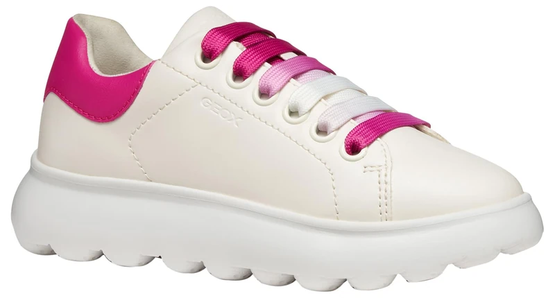 Geox Girls J Puffypop Sneaker, White Dk Fuchsia, 1.5 UK