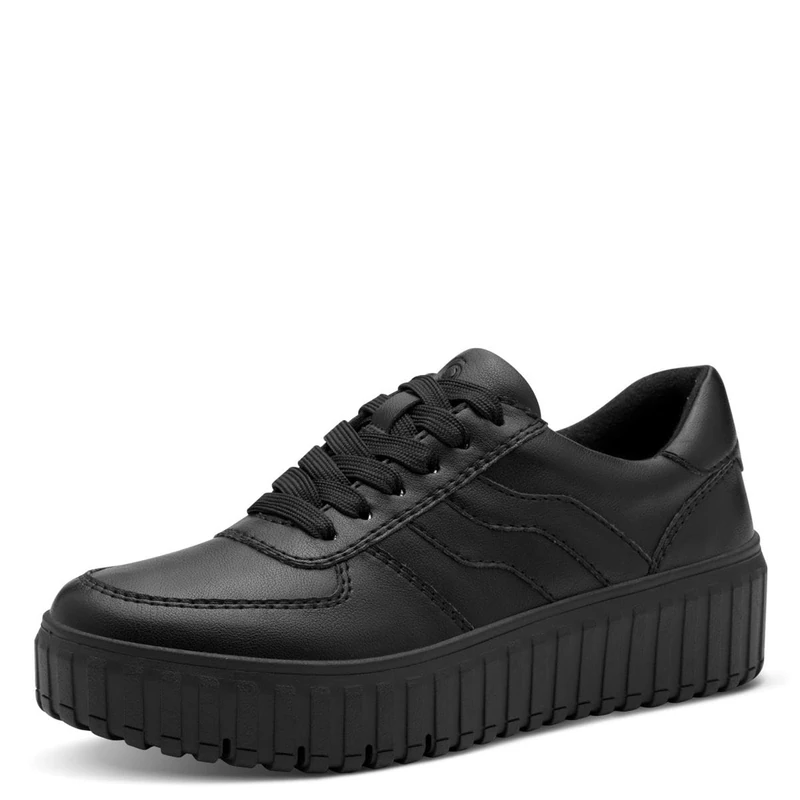 Jana Women’s Platform Sneakers with Zip Vegan, Black Uni, 4 UK