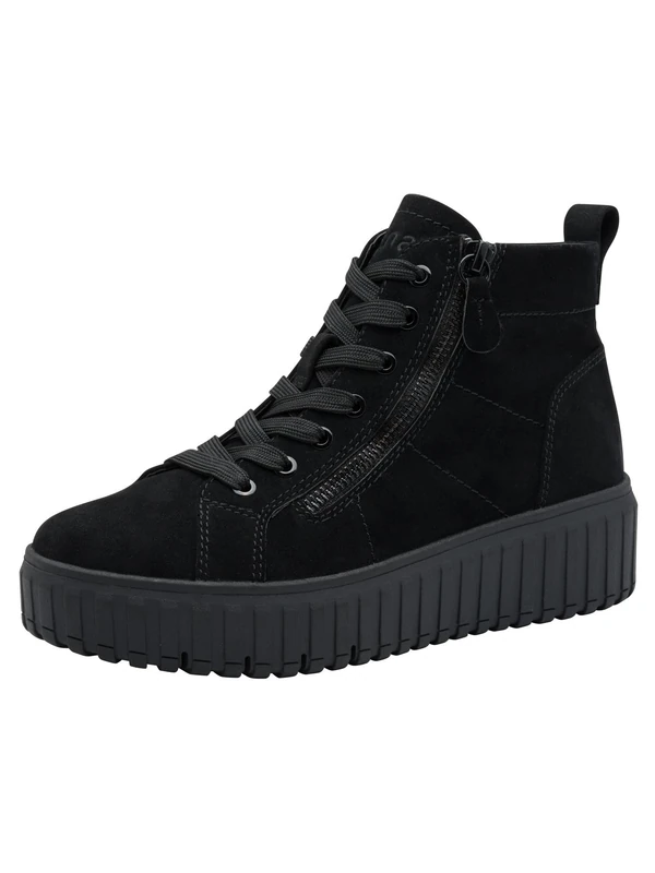 Jana Women’s High Platform Sneakers Vegan, Black, 4 UK