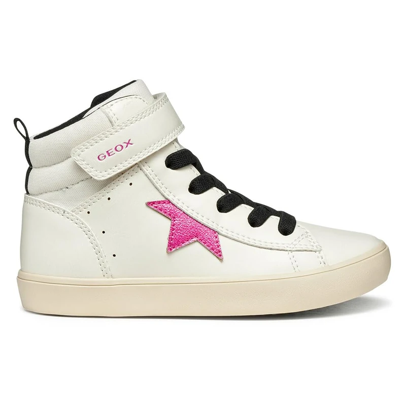 Geox Junior J Gisli Girl Sneakers Lt Ivory/Fuchsia, 36 EU