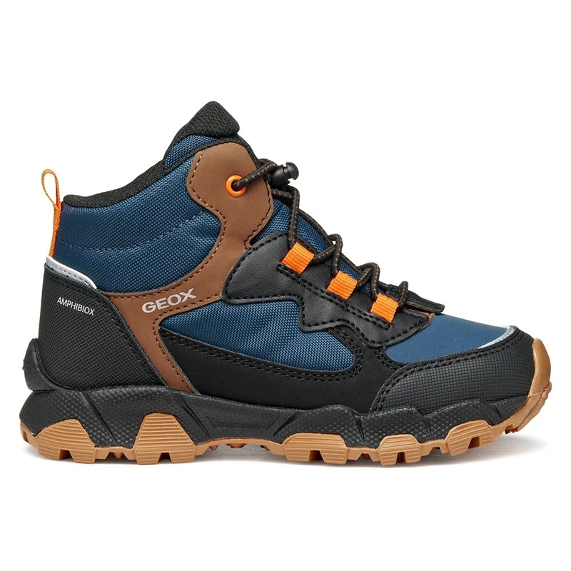 Geox Boys J Magnetar Boy B ABX Sneaker, Navy Brown, 1 UK