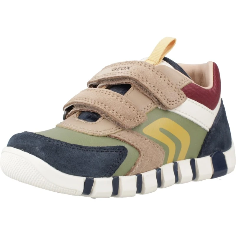 Geox B IUPIDOO BOY First Walker Shoe, Navy/Pistachio, 7.5 UK Child
