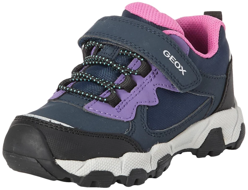 Geox Girls J Magnetar G. B ABX Sneaker, Navy Violet, 2.5 UK