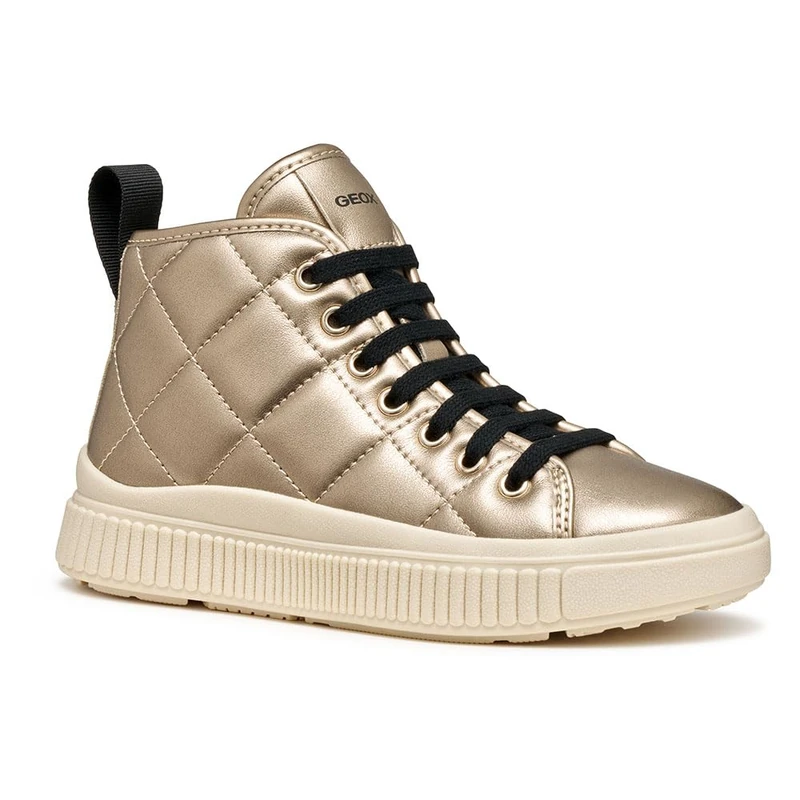 Geox Junior J Laquinny Girl Sneakers, Platinum, 28 EU