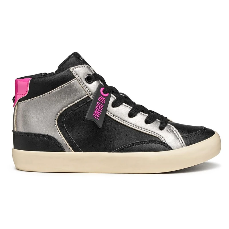 Geox Junior J Gisli Girl Sneakers Black/Fuchsia, 38 EU