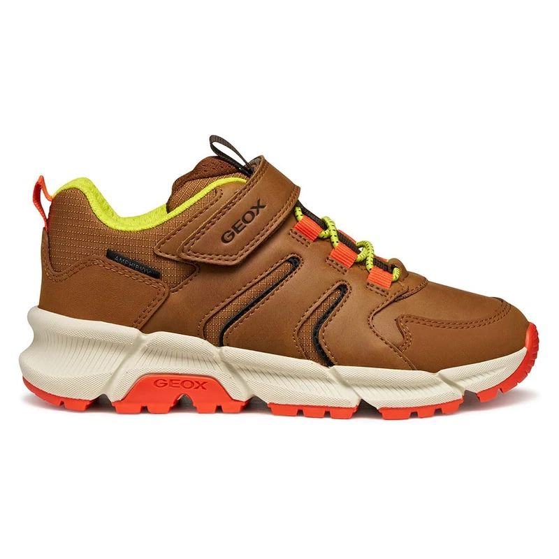 Geox Boys J Flexyper Plus Boy Sneaker, Brown Orange, 12.5 UK