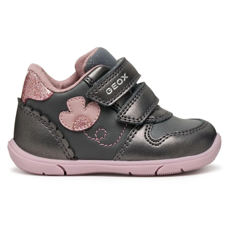 Geox Baby B Zapito Girl First Steps Dk Grey/Rose 24_EU