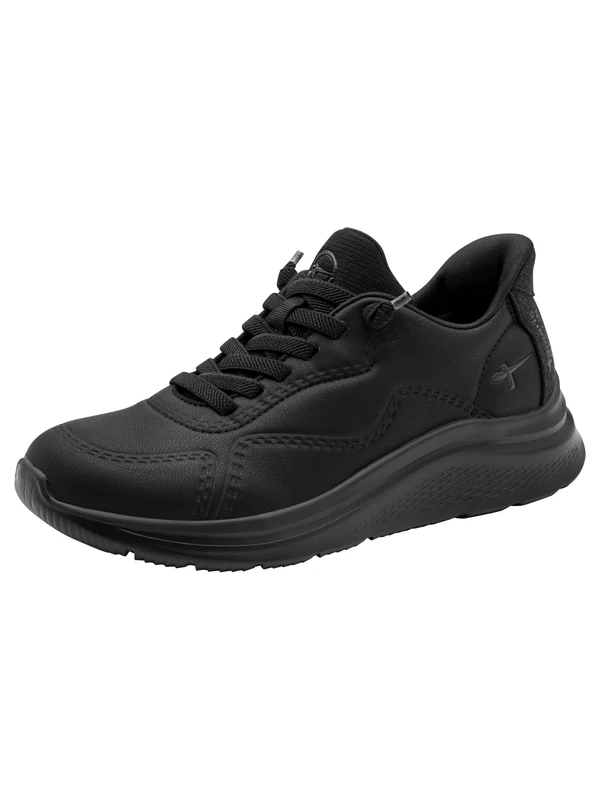 Tamaris Comfort Women’s Step-In Flat Sneakers Slip-On Sporty, Black, 6 UK - Image 1