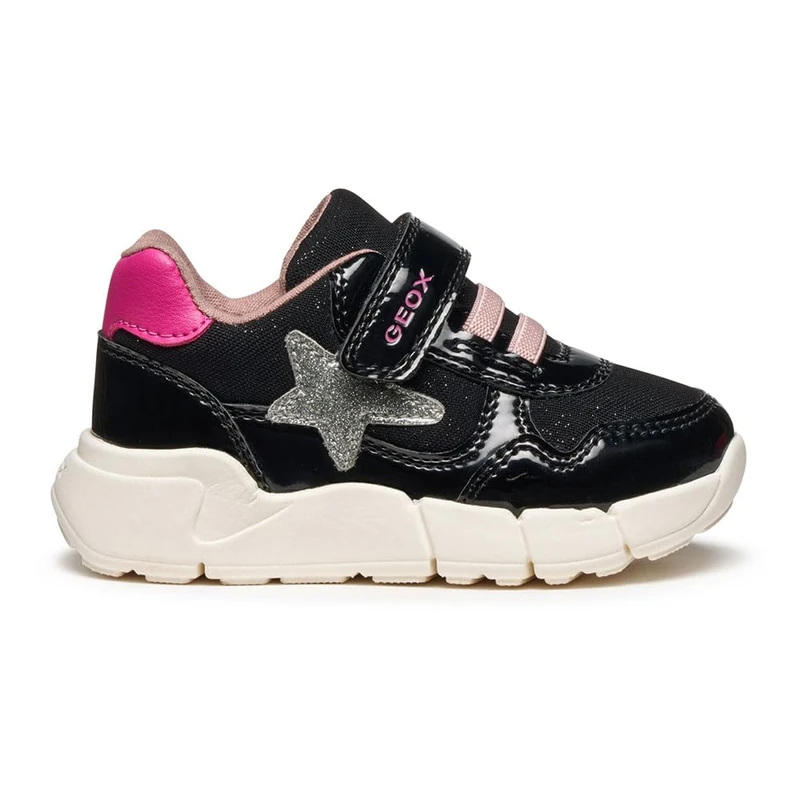 Geox Baby B Flexyper Mini Girl Sneakers Black/Fuchsia 27_EU