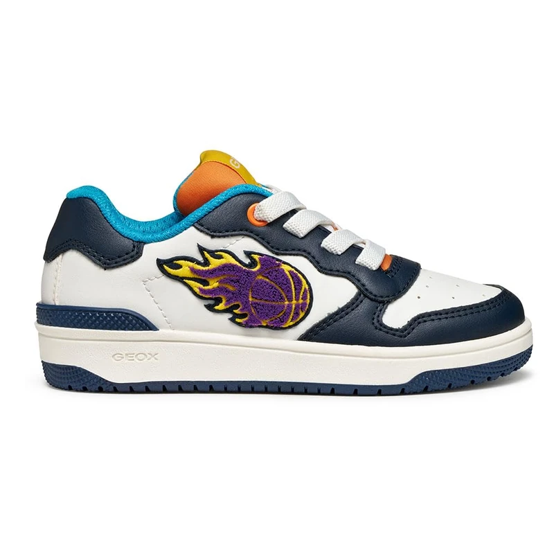 Geox J WASHIBA BOY Sneaker, White/Navy, 9 UK Child