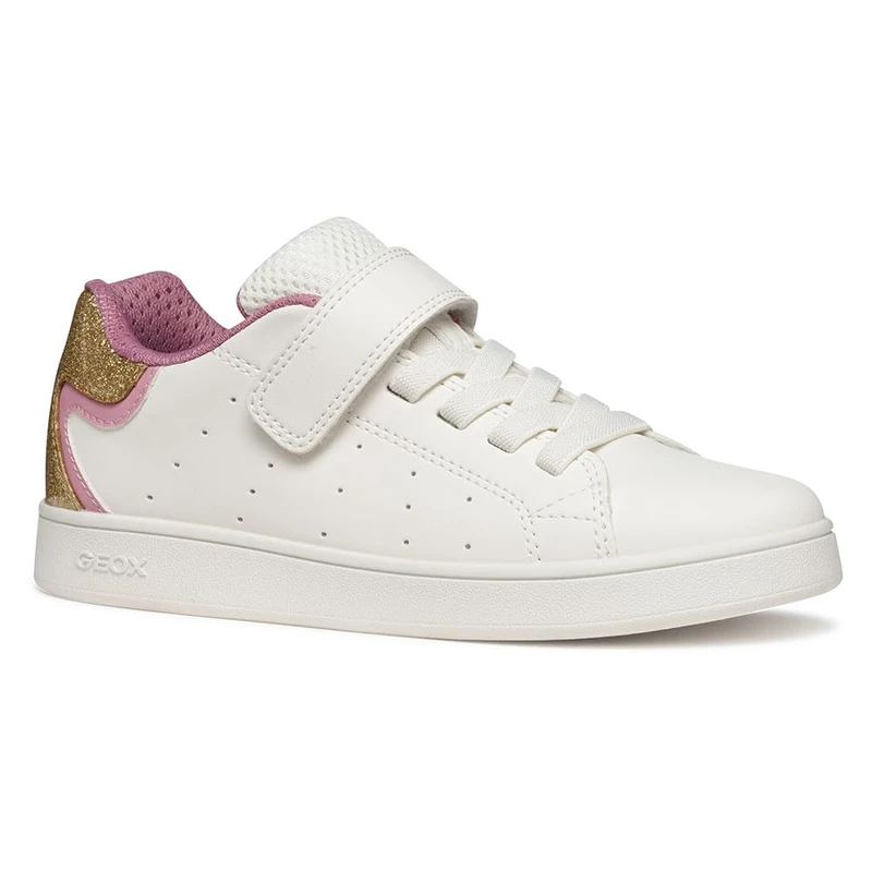 Geox J ECLYPER Girl Sneaker, White/Rose, 13 UK