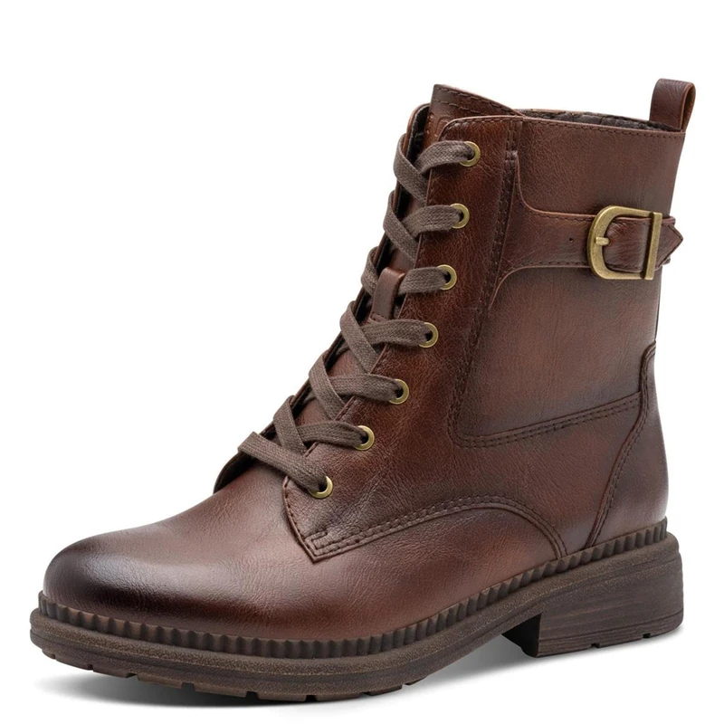 Jana Women’s Ankle Boots with Buckle Vegan, Cognac, 6,5 UK