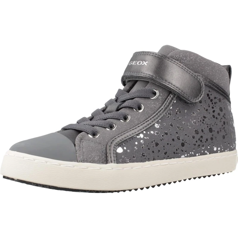 Geox Girls J Kalispera Sneaker, Dk Grey, 12.5 UK