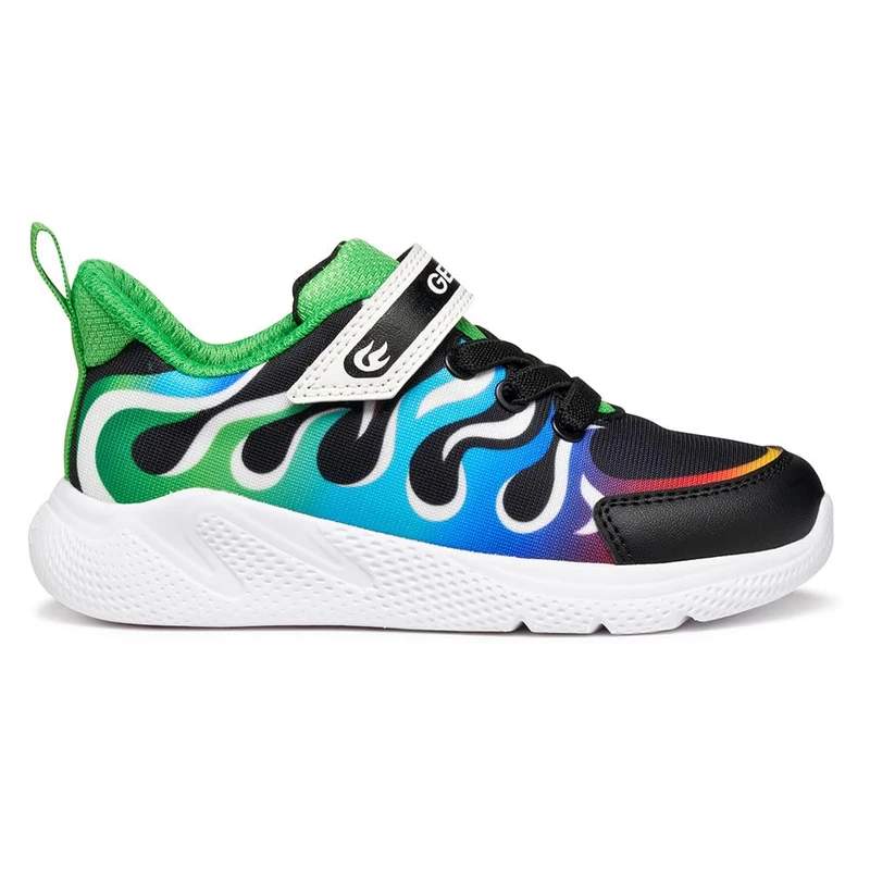 Geox J SPRINTYE BOY Sneaker, Multicolour/Black, 12.5 UK