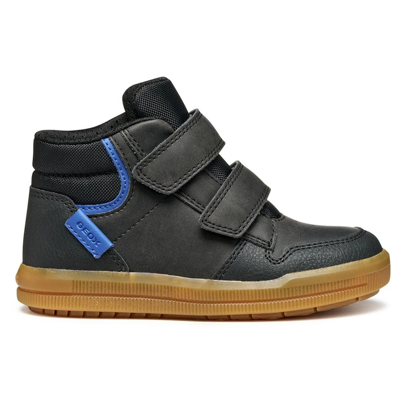 Geox J Arzach BOY Sneaker, Black/Royal, 12.5 UK