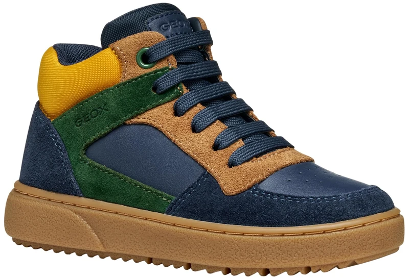 Geox J THELEVEN BOY Sneaker, Navy/Green, 7 UK Child