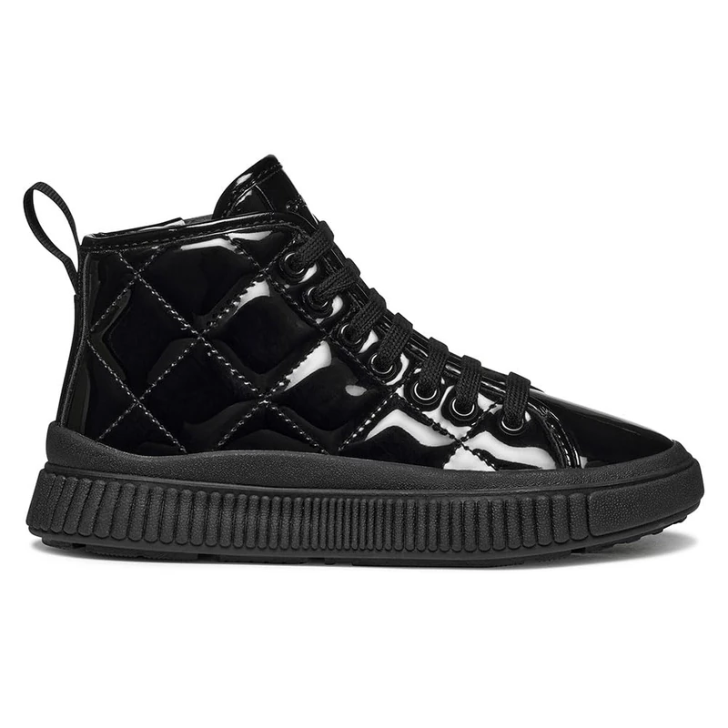 Geox Junior J Laquinny Girl Sneakers, Black, 36 EU