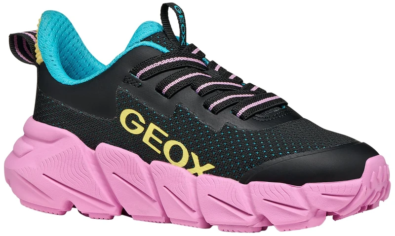 Geox Junior J Flexyper Fast Girl Sneakers Black/Multicolor, 32 EU