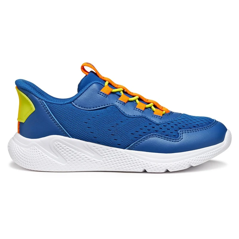 Geox J SPRINTYE Fast in B Sneaker, Royal/Orange, 2.5 UK