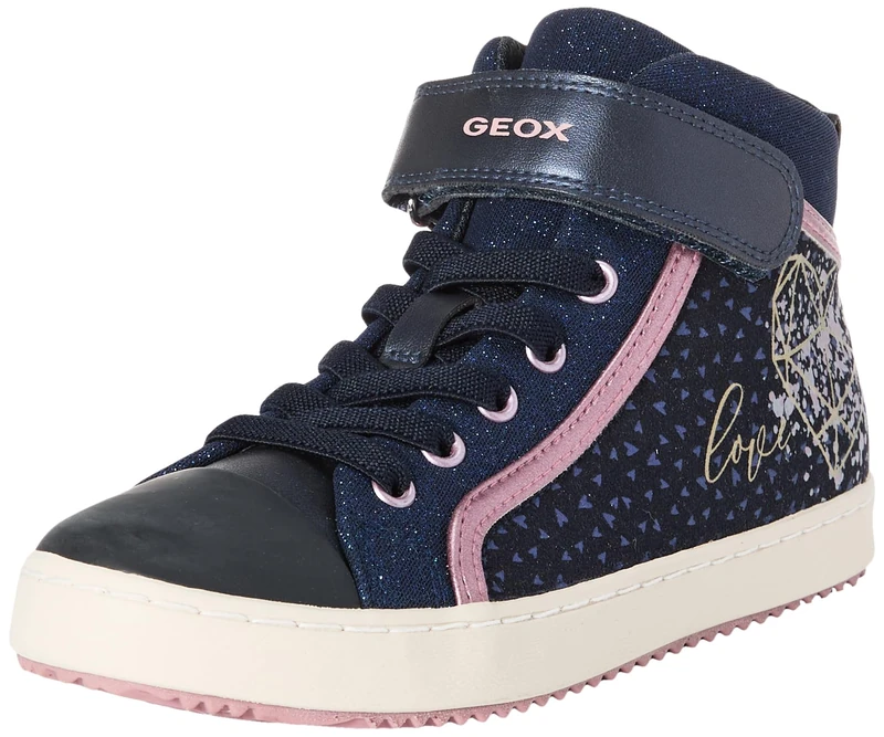 Geox Girls J Kalispera Sneaker, Navy Dk Rose, 12.5 UK