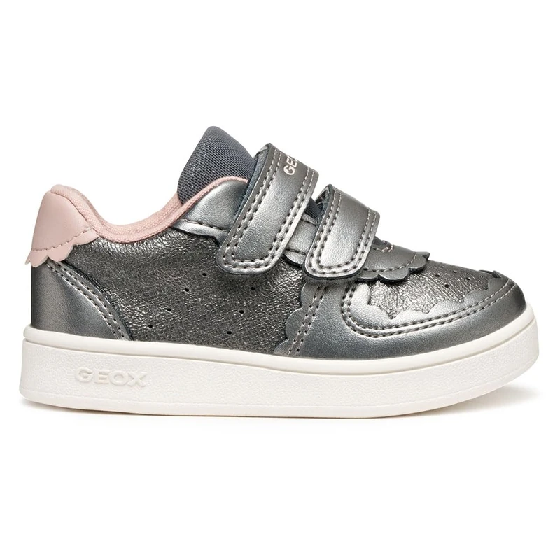 Geox Baby B ECLYPER Girl Sneaker, Grey/LT Rose, 7 UK Child