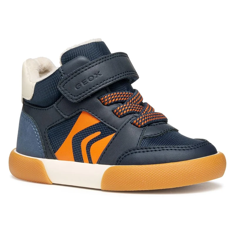 Geox Baby B Gisli Boy Sneakers Navy/Dk Orange, 25 EU