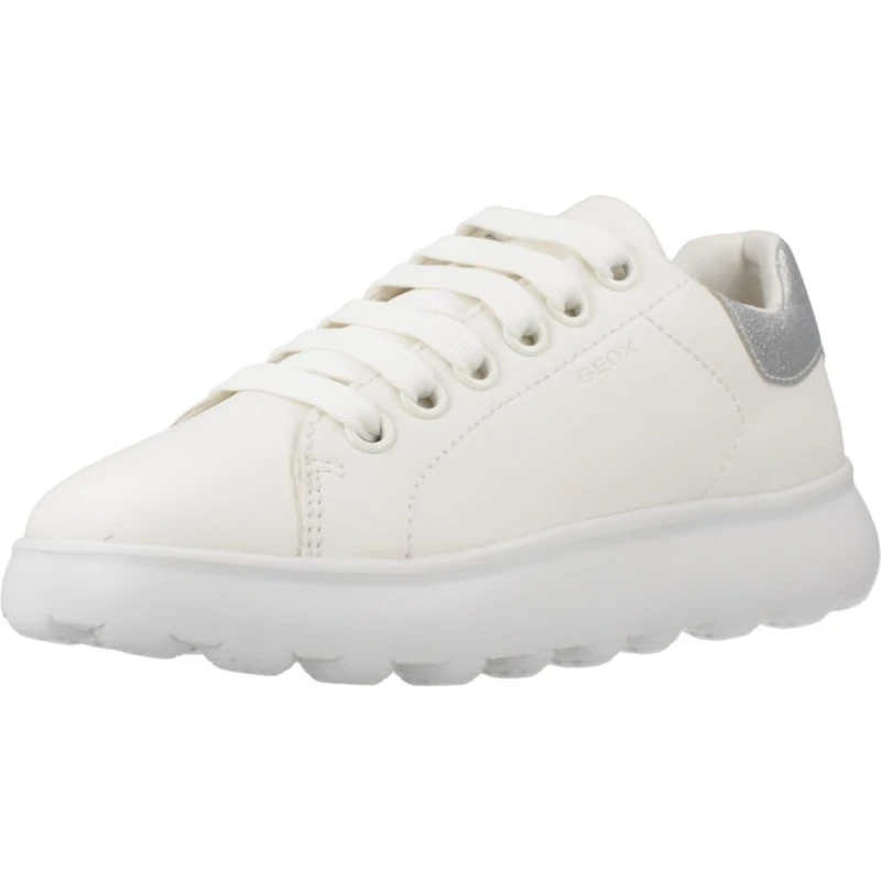 Geox Junior J Puffypop Girl Sneakers White/Silver, 28 EU