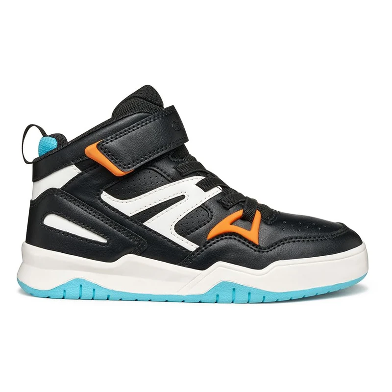 Geox J Perth BOY Sneaker, Black/Orange, 10 UK Child