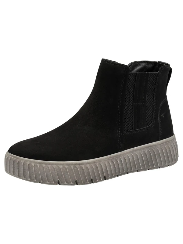 Tamaris Comfort Women’s Leather Ankle Boots with Zip, Black Nubuk, 8 UK - Image 1