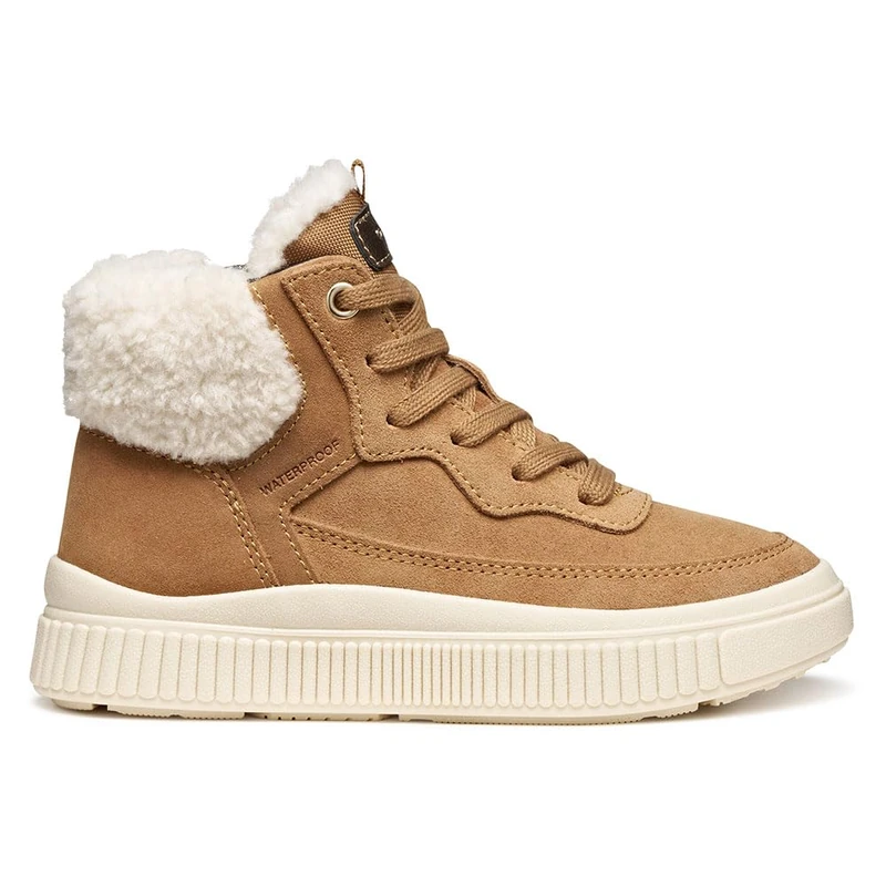 Geox Junior J Laquinny Girl WPF Sneakers, Whisky, 28 EU