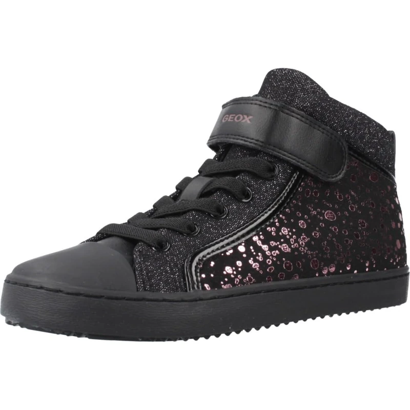 Geox Girls J Kalispera Sneaker, Black Purple, 12.5 UK