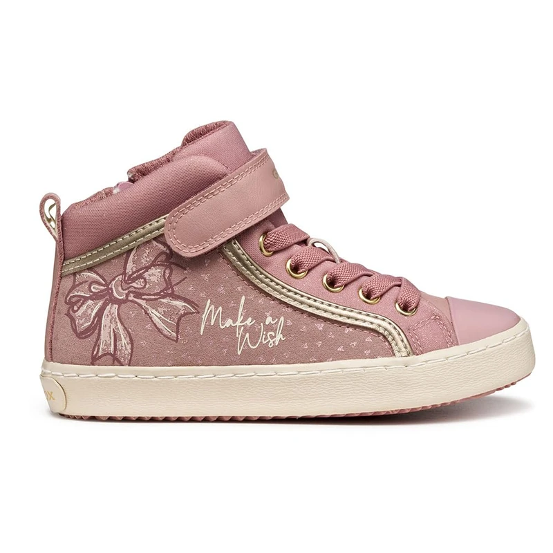 Geox Junior J Kalispera Girl Sneakers, Antique Rose/Platinu, 35 EU