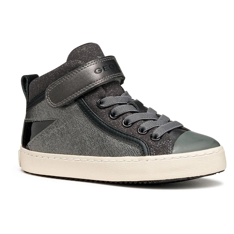 Geox Junior J Kalispera Girl Sneakers, Graphite/Black, 28 EU