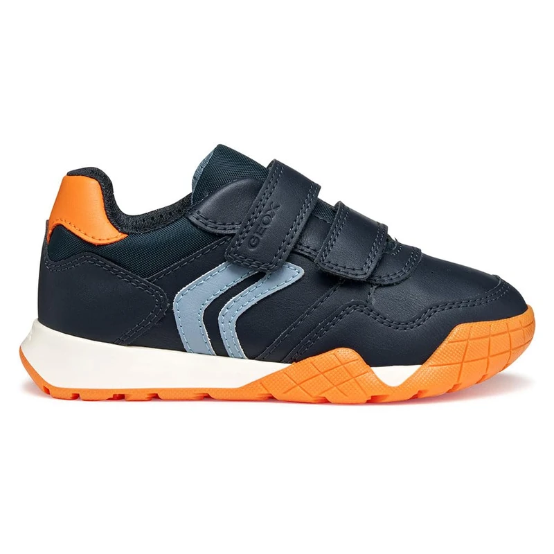 Geox Boys J Rann-e Boy Sneaker, Navy Orange, 11 UK Child