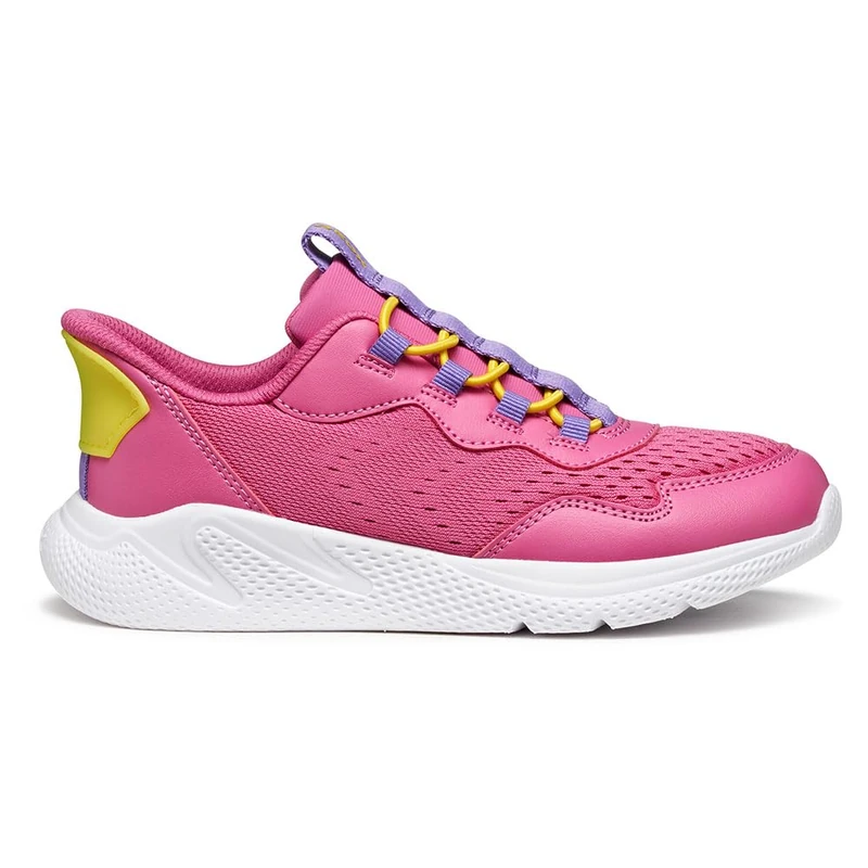 Geox Junior J Sprintye Fast in Girl Sneakers, Dk Fuchsia/Violet, 38 EU