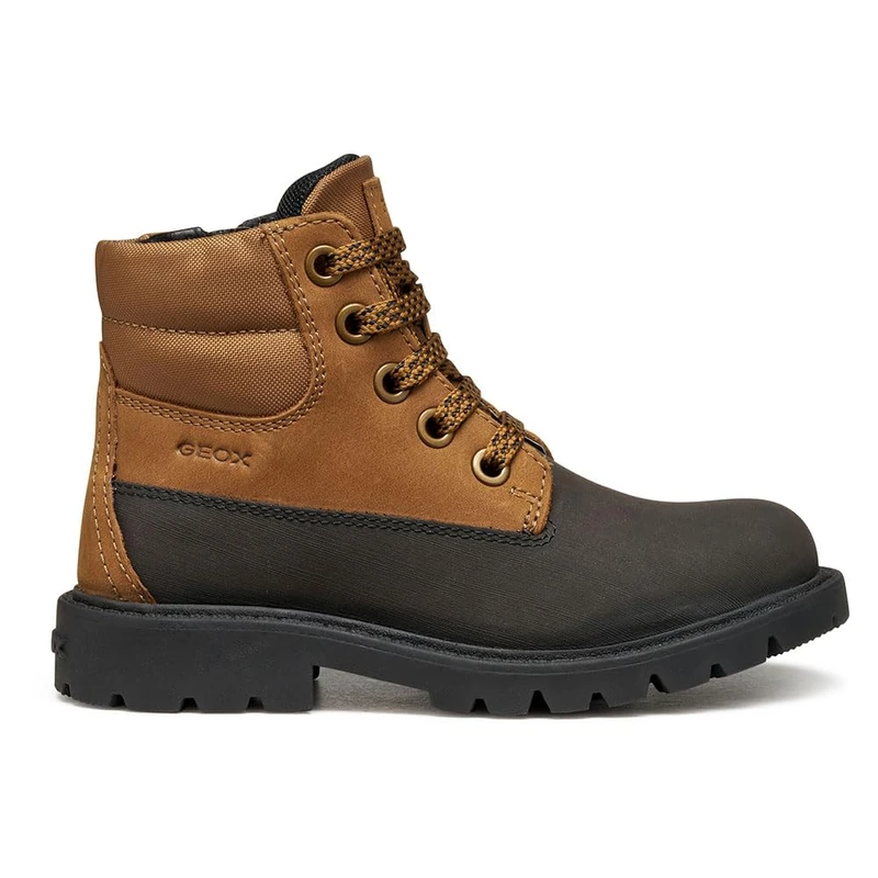 Geox J SHAYLAX Boy Ankle Boot, LT Brown/Black, 36 EU, Lt brown black, 3 UK