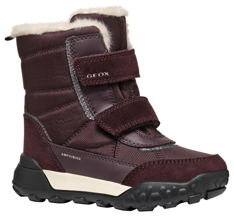Geox Girls Jtrekkyupgirlbab Ankle Boot, Dk Burgundy, 12.5 UK