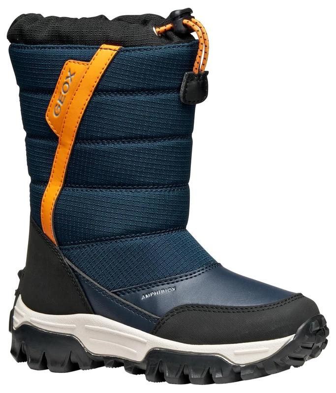 Geox Boys J Himalaya Boy B AbxSnow Boot, Navy Orange, 10 UK