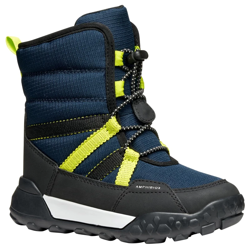 Geox Boys J Trekkyup Boy B ABX Snow Boot, Navy lime, 11 UK