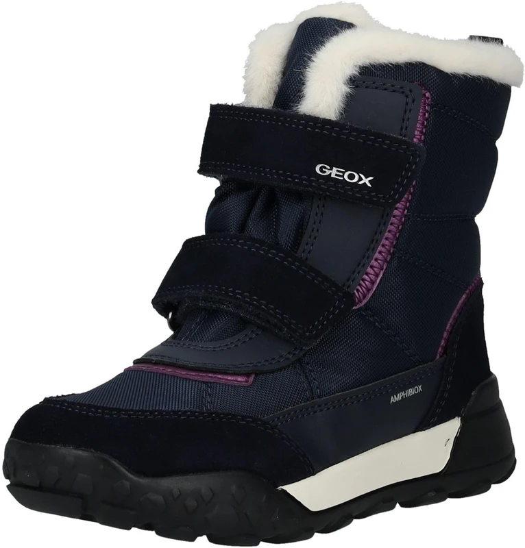 Geox Girls' J Trekkyup Girl B Ab Ankle Boot, Navy Purple, 6 UK