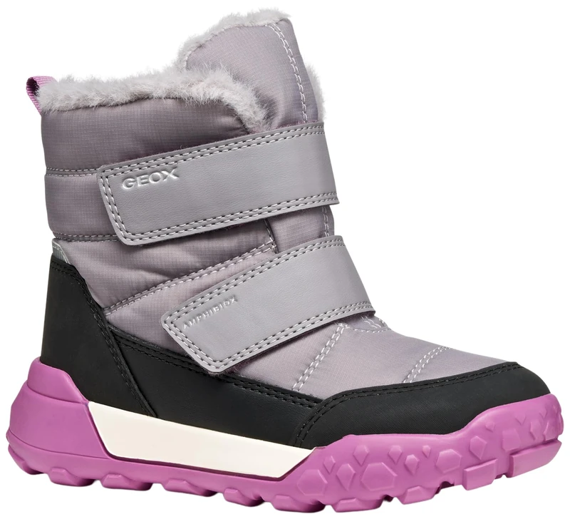Geox Girls J Trekkyup Girl B Ab Snow Boot, Grey purple, 6.5 UK