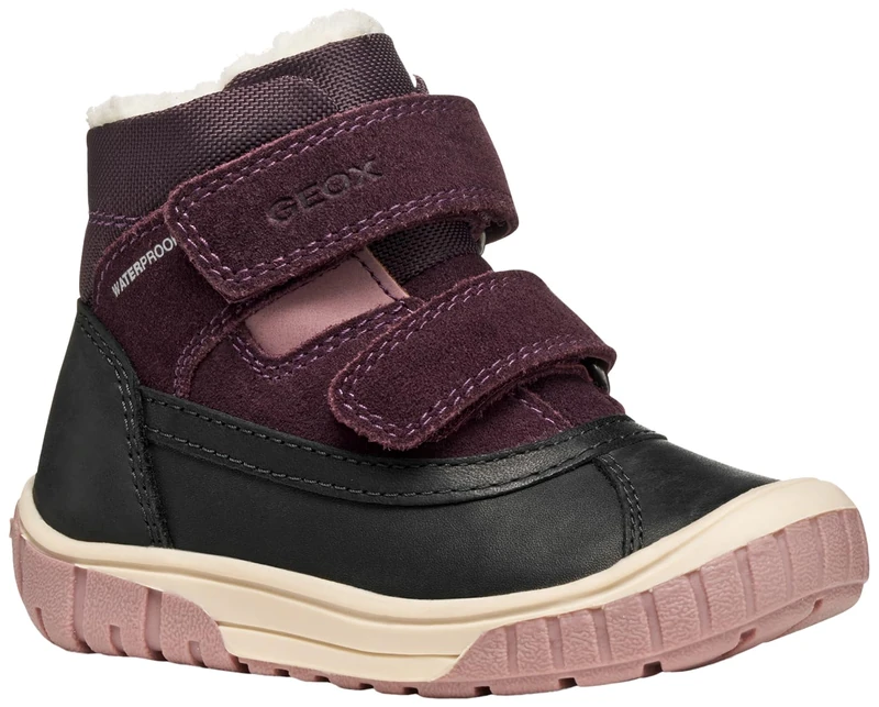 Geox Girls' B Omar Girl WpfAnkle Boot, Black Dk Purple, 25 EU