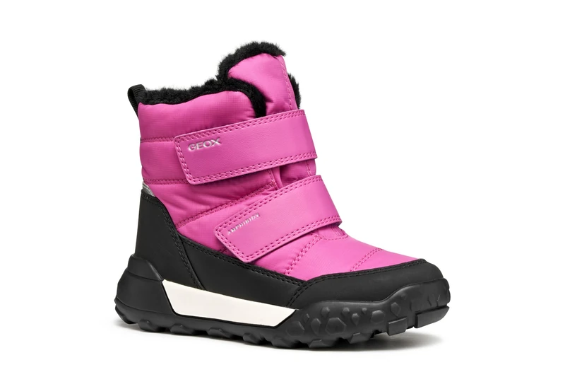 Geox Girls' J Trekkyup Girl B AbSnow Boot, Fuchsia black, 1.5 UK