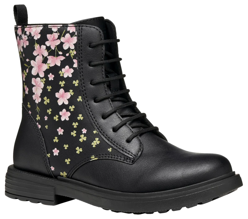 Geox Girls' J Eclair GirlAnkle Boot, Black Rose, 6 UK