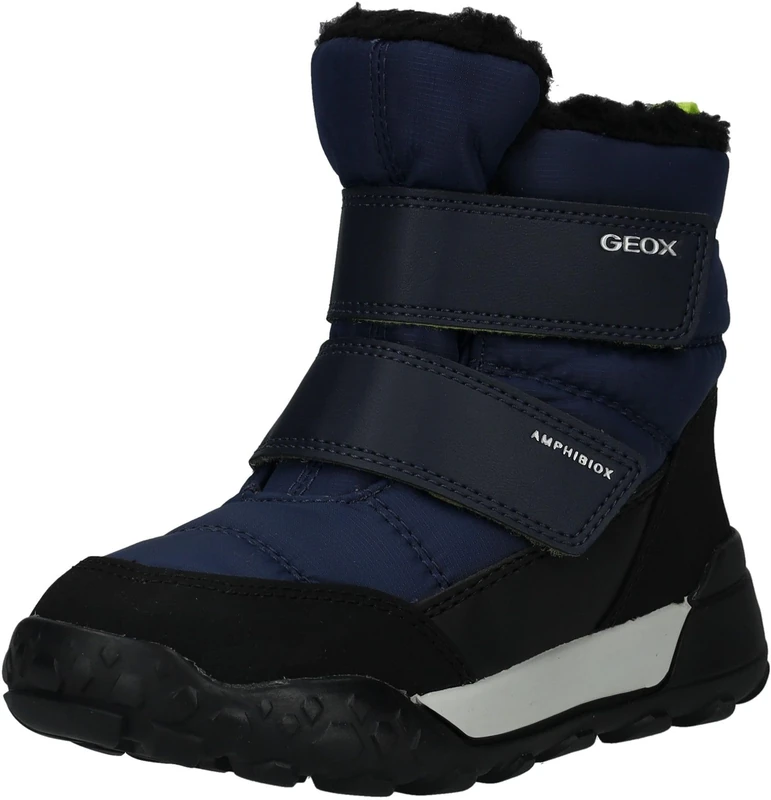Geox J Trekkyup Boy B ABX Ankle Boot, Navy/Lime, 33 EU, Navy lime, 1 UK
