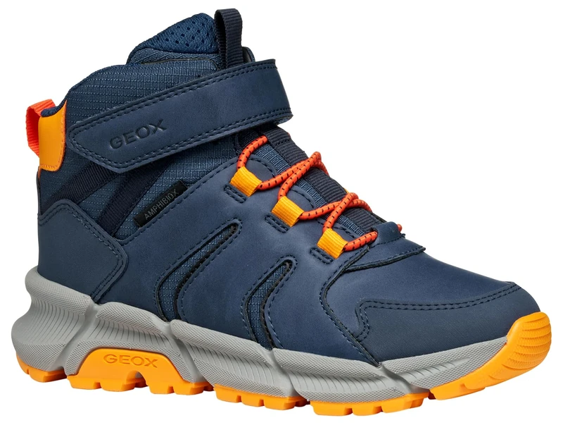 Geox Boys' J Flexyper Plus BoyAnkle Boot, Denim Orange, 5 UK
