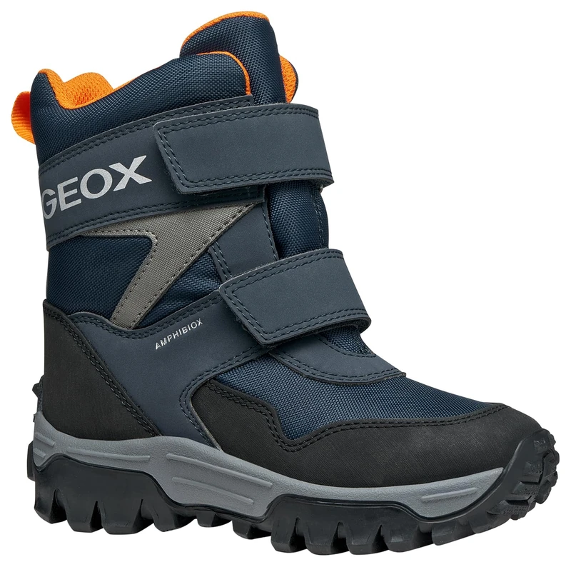 Geox Boys J Himalaya Boy B AbxSnow Boot, Navy Orange, 1 UK