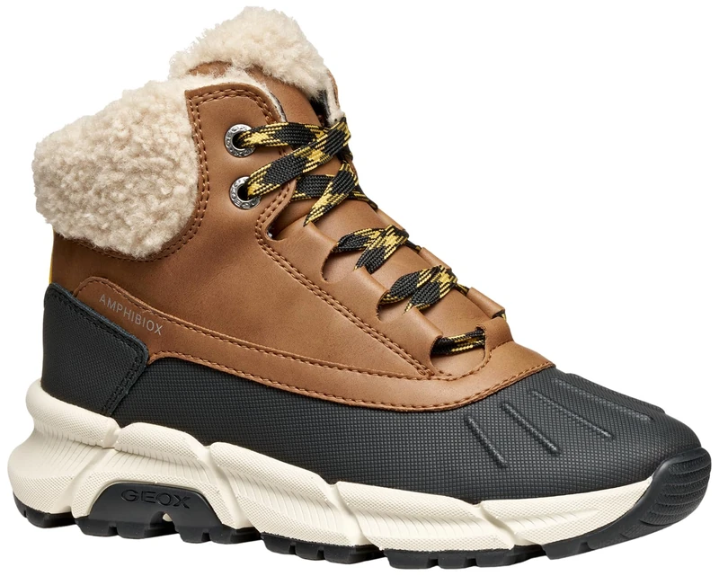 Geox Boys' J Flexyper Plus BoyAnkle Boot, Brown yellow, 6.5 UK
